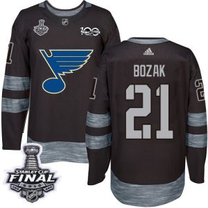 Fantastic Adidas Blues #21 Tyler Bozak Black 1917 2017 100th Anniversary 2019 Stanley Cup Final Stitched NHL Jersey a must - have for collectors