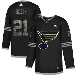 Premium Adidas Blues #21 Tyler Bozak Black Authentic Classic Stitched NHL Jersey to elevate your fan gear collection