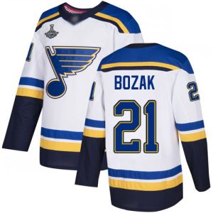 Gorgeous Adidas Blues #21 Tyler Bozak White Road Authentic Stanley Cup Champions Stitched NHL Jersey for ultimate hockey enthusiasts