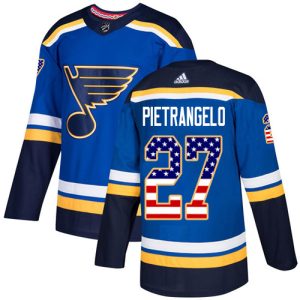 Amazing Adidas Blues #27 Alex Pietrangelo Blue Home Authentic USA Flag Stitched NHL Jersey to elevate your fan gear collection
