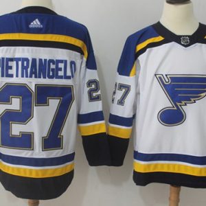 Stylish Adidas Blues #27 Alex Pietrangelo White Road Authentic Stitched NHL Jersey to stand out at the stadium