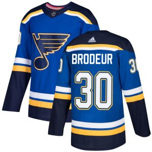 Top - notch Adidas Blues #30 Martin Brodeur Blue Home Authentic Stitched NHL Jersey for die - hard fans