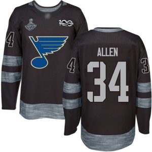 Fantastic Adidas Blues #34 Jake Allen Black 1917 2017 100th Anniversary Stanley Cup Champions Stitched NHL Jersey a must - have for collectors