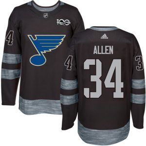 Premium Adidas Blues #34 Jake Allen Black 1917 2017 100th Anniversary Stitched NHL Jersey for die - hard fans