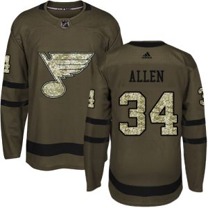 Chic Adidas Blues #34 Jake Allen Green Salute to Service Stitched NHL Jersey for die - hard fans