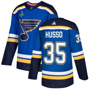 Gorgeous Adidas Blues #35 Ville Husso Blue Home Authentic 2019 Stanley Cup Champions Stitched NHL Jersey a must - have for collectors