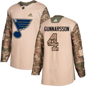 Amazing Adidas Blues #4 Carl Gunnarsson Camo Authentic 2017 Veterans Day Stitched NHL Jersey to elevate your fan gear collection