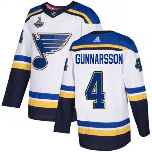 Fantastic Adidas Blues #4 Carl Gunnarsson White Road Authentic 2019 Stanley Cup Champions Stitched NHL Jersey a must - have for collectors
