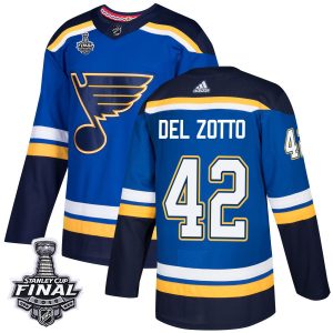 Stylish Adidas Blues #42 Michael Del Zotto Blue Home Authentic 2019 Stanley Cup Final Stitched NHL Jersey for ultimate hockey enthusiasts