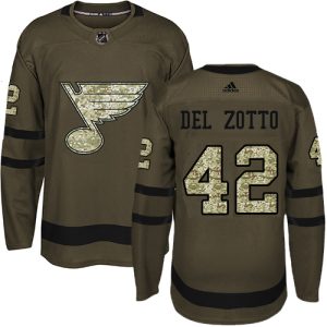 Amazing Adidas Blues #42 Michael Del Zotto Green Salute To Service Stitched NHL Jersey to stand out at the stadium