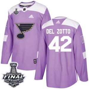 Stylish Adidas Blues #42 Michael Del Zotto Purple Authentic Fights Cancer 2019 Stanley Cup Final Stitched NHL Jersey to stand out at the stadium