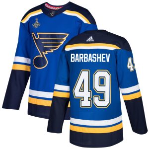 Gorgeous Adidas Blues #49 Ivan Barbashev Blue Home Authentic 2019 Stanley Cup Champions Stitched NHL Jersey a must - have for collectors