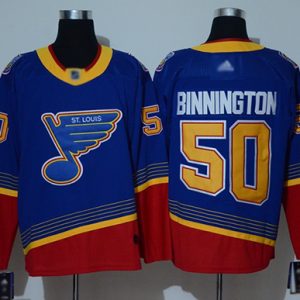 Stunning Adidas Blues #50 Jordan Binnington Blue/Red Authentic 2019 Heritage Stitched NHL Jersey for ultimate hockey enthusiasts