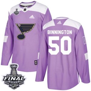 Stunning Adidas Blues #50 Jordan Binnington Purple Authentic Fights Cancer 2019 Stanley Cup Final Stitched NHL Jersey to stand out at the stadium