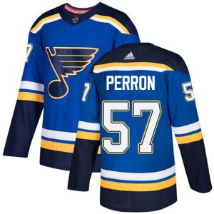 Amazing Adidas Blues #57 David Perron Blue Home Authentic Stitched NHL Jersey a must - have for collectors