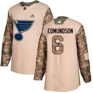 Stunning Adidas Blues #6 Joel Edmundson Camo Authentic 2017 Veterans Day Stitched NHL Jersey to elevate your fan gear collection