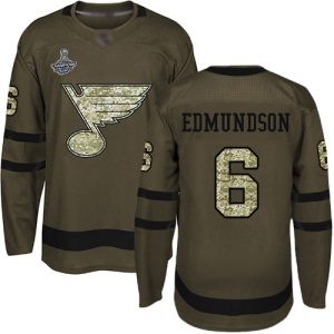 Cool Adidas Blues #6 Joel Edmundson Green Salute to Service Stanley Cup Champions Stitched NHL Jersey for die - hard fans