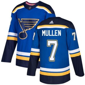 Stunning Adidas Blues #7 Joe Mullen Blue Home Authentic Stitched NHL Jersey a must - have for collectors
