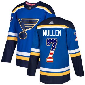 Premium Adidas Blues #7 Joe Mullen Blue Home Authentic USA Flag Stitched NHL Jersey for ultimate hockey enthusiasts