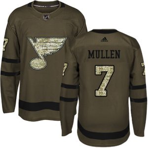 Stylish Adidas Blues #7 Joe Mullen Green Salute to Service Stitched NHL Jersey for die - hard fans