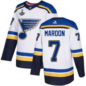 Cool Adidas Blues #7 Patrick Maroon White Road Authentic 2019 Stanley Cup Champions Stitched NHL Jersey for ultimate hockey enthusiasts