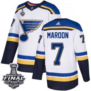 Stunning Adidas Blues #7 Patrick Maroon White Road Authentic 2019 Stanley Cup Final Stitched NHL Jersey perfect for game days