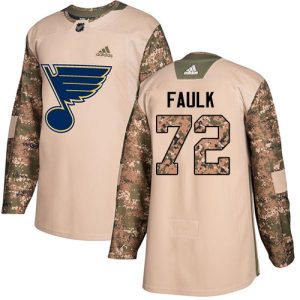 Amazing Adidas Blues #72 Justin Faulk Camo Authentic 2017 Veterans Day Stitched NHL Jersey perfect for game days