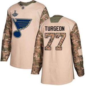 Stylish Adidas Blues #77 Pierre Turgeon Camo Authentic 2017 Veterans Day Stanley Cup Champions Stitched NHL Jersey a must - have for collectors