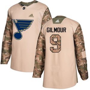 Premium Adidas Blues #9 Doug Gilmour Camo Authentic 2017 Veterans Day Stitched NHL Jersey to stand out at the stadium