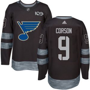 Stylish Adidas Blues #9 Shayne Corson Black 1917 2017 100th Anniversary Stitched NHL Jersey to stand out at the stadium