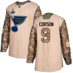 Top - notch Adidas Blues #9 Shayne Corson Camo Authentic 2017 Veterans Day Stanley Cup Champions Stitched NHL Jersey to stand out at the stadium