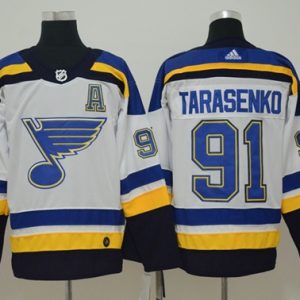 Top - notch Adidas Blues #91 Vladimir Tarasenko White Road Authentic Stitched NHL Jersey for ultimate hockey enthusiasts