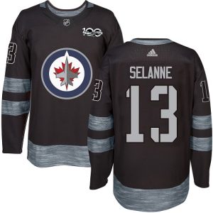 Cool Adidas Jets #13 Teemu Selanne Black 1917 2017 100th Anniversary Stitched NHL Jersey to stand out at the stadium
