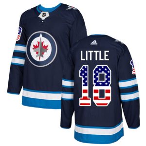 Cool Adidas Jets #18 Bryan Little Navy Blue Home Authentic USA Flag Stitched NHL Jersey for ultimate hockey enthusiasts