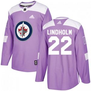 Sleek Adidas Jets #22 Par Lindholm Purple Authentic Fights Cancer Stitched NHL Jersey to stand out at the stadium