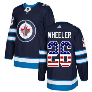 Sleek Adidas Jets #26 Blake Wheeler Navy Blue Home Authentic USA Flag Stitched NHL Jersey a must - have for collectors