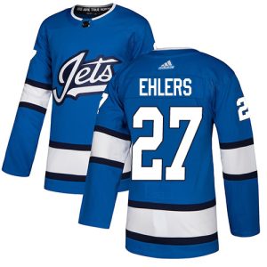 Stunning Adidas Jets #27 Nikolaj Ehlers Blue Alternate Authentic Stitched NHL Jersey for die - hard fans