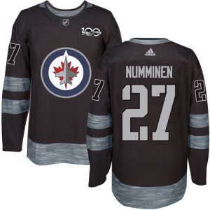 Top - notch Adidas Jets #27 Teppo Numminen Black 1917 2017 100th Anniversary Stitched NHL Jersey for die - hard fans