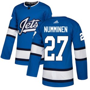 Top - notch Adidas Jets #27 Teppo Numminen Blue Alternate Authentic Stitched NHL Jersey to elevate your fan gear collection