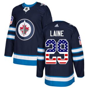 Premium Adidas Jets #29 Patrik Laine Navy Blue Home Authentic USA Flag Stitched NHL Jersey for ultimate hockey enthusiasts