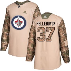 Gorgeous Adidas Jets #37 Connor Hellebuyck Camo Authentic 2017 Veterans Day Stitched NHL Jersey for ultimate hockey enthusiasts