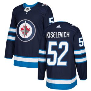 Amazing Adidas Jets #52 Bogdan Kiselevich Navy Blue Home Authentic Stitched NHL Jersey to show your team spirit
