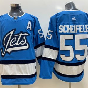 Top - notch Adidas Jets #55 Mark Scheifele Blue Alternate Authentic Stitched NHL Jersey for die - hard fans
