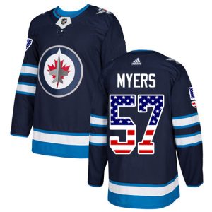 Fantastic Adidas Jets #57 Tyler Myers Navy Blue Home Authentic USA Flag Stitched NHL Jersey to stand out at the stadium