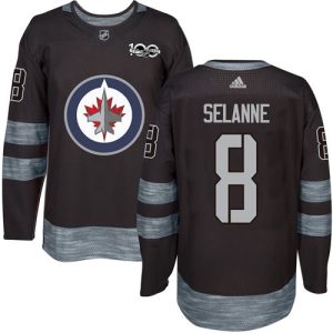 Amazing Adidas Jets #8 Teemu Selanne Black 1917 2017 100th Anniversary Stitched NHL Jersey perfect for game days