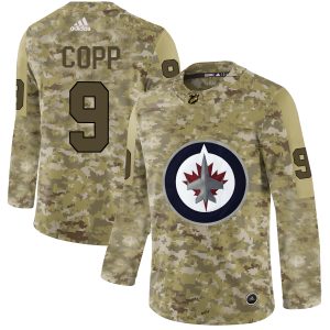 Cool Adidas Jets #9 Andrew Copp Camo Authentic Stitched NHL Jersey perfect for game days