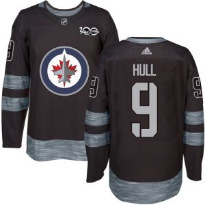 Premium Adidas Jets #9 Bobby Hull Black 1917 2017 100th Anniversary Stitched NHL Jersey for die - hard fans