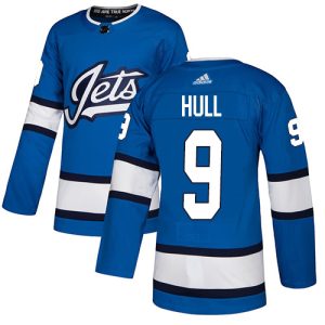 Cool Adidas Jets #9 Bobby Hull Blue Alternate Authentic Stitched NHL Jersey perfect for game days