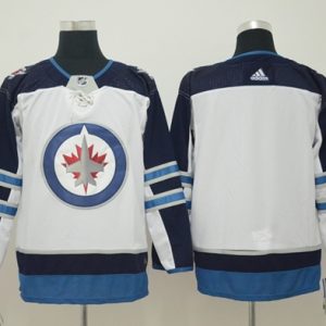 Fantastic Adidas Jets Blank White Road Authentic Stitched NHL Jersey perfect for game days