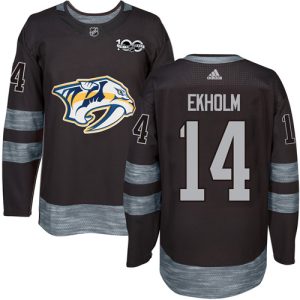 Premium Adidas Predators #14 Mattias Ekholm Black 1917 2017 100th Anniversary Stitched NHL Jersey to show your team spirit